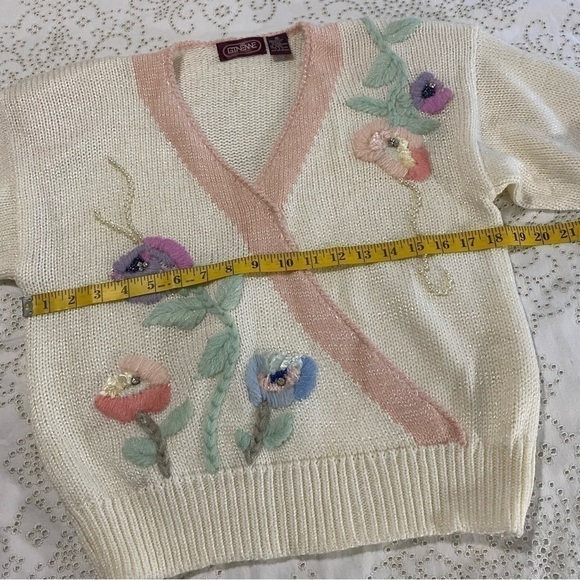 Vintage embellished wrap sweater size M - Picture 10 of 13